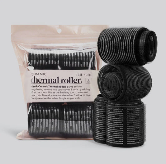 BLACK CERAMIC HAIR ROLLER 8PC VARIETY PACK - Aoreexclusive